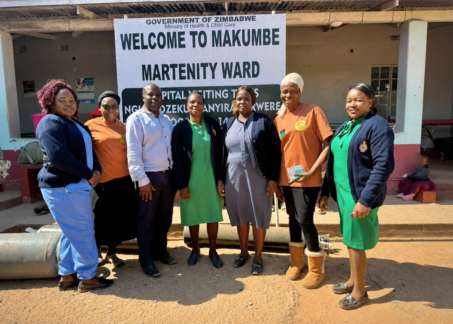 The Grace Programme delivery team with staff at Makumbe District Hospital